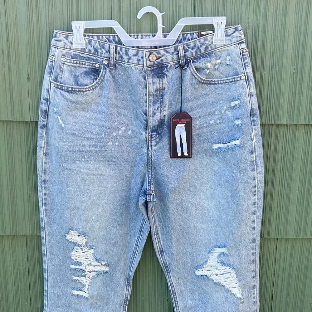 Straight Super High-Rise 90's Jeans Pants 2-Pack Size 17 - Picture 3 of 8